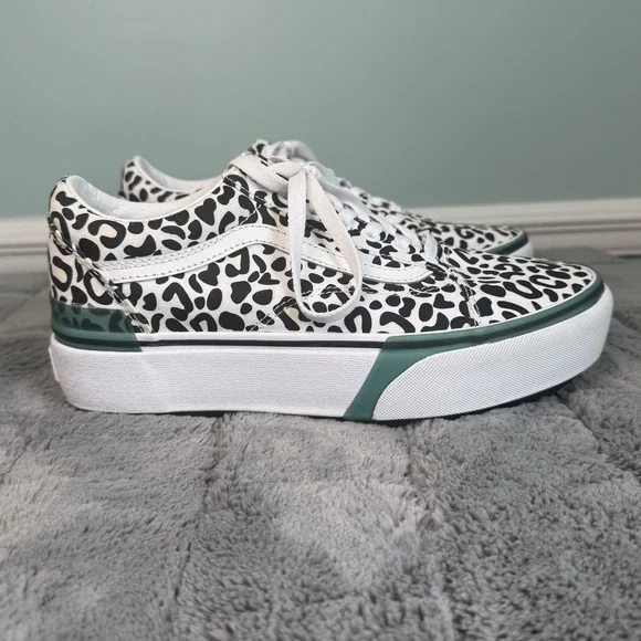 VANS Old Skool Stacked UV Ink Leopard Print Mens 7.5 Womens 9 Platform Chunky - Picture 9 of 9